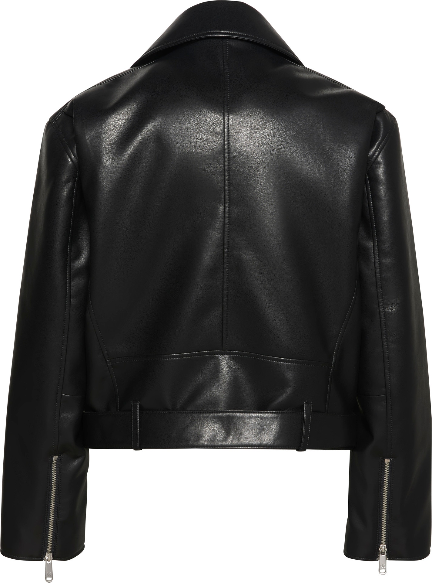 Calvin Klein Jeans Lederimitatjacke »FAUX LEATHER MOTO JACKET W/BELT« ohne Kapuze Mit V-Ausschnitt