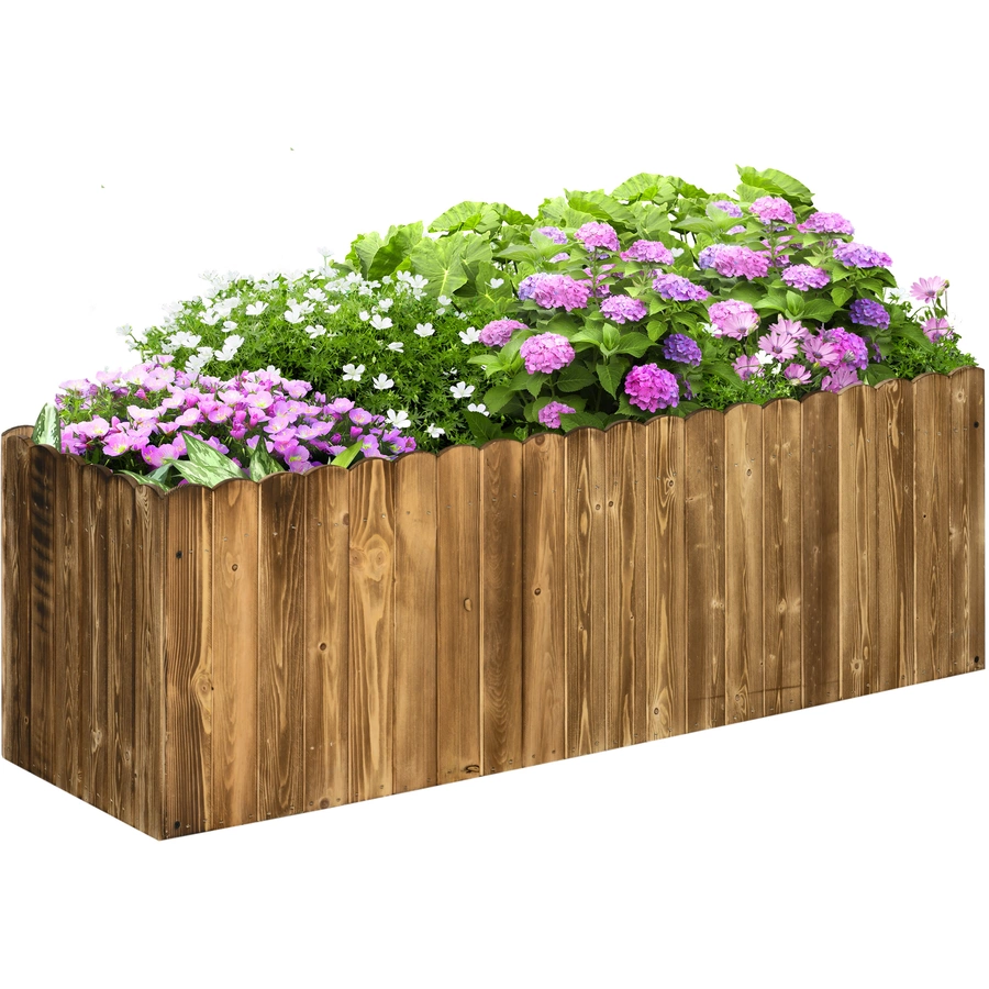 Outsunny Hochbeet mit Holzplatte natur