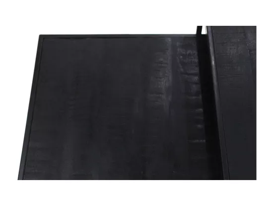 Table basse gigogne carrée en bois noir collection QUEEN. Meuble style industriel