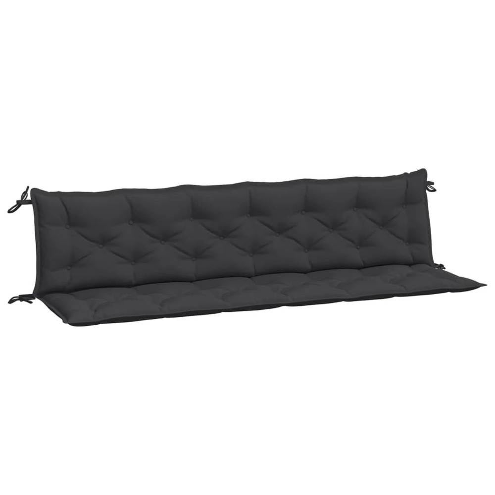 Coussins de banc de jardin 2 pcs noir 200x50x7 cm tissu oxford