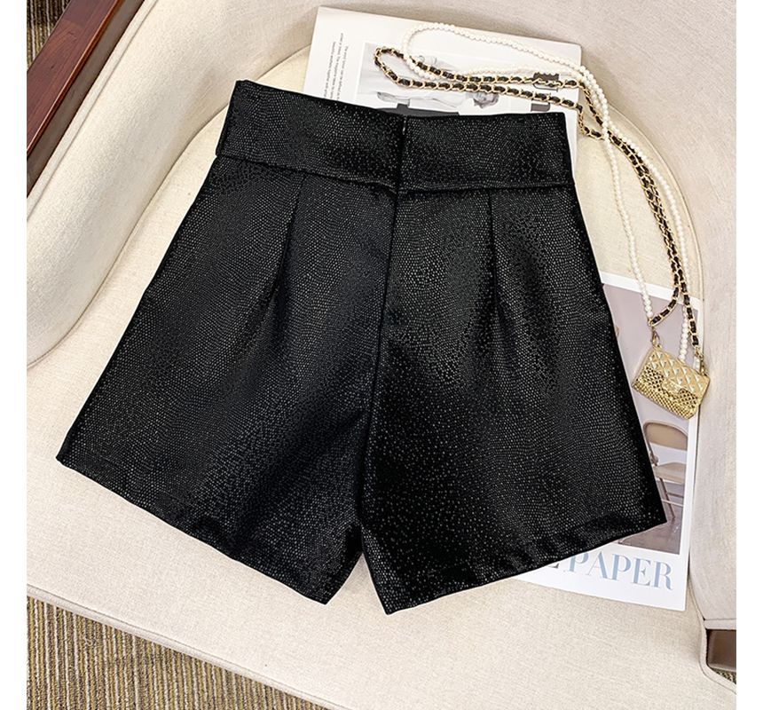 Everose - Hoge taille effen shorts met wijde pijpen