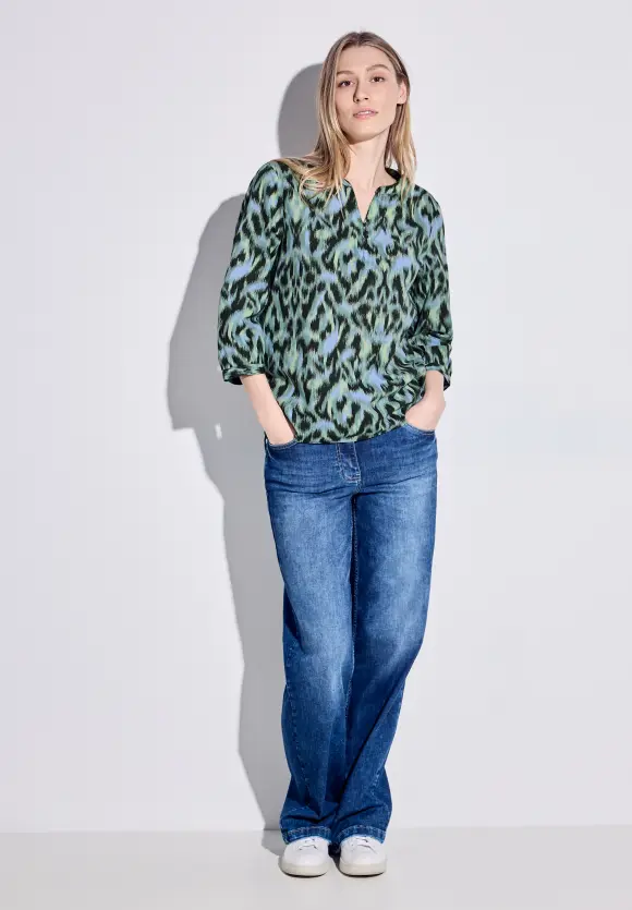 Bluse mit modernem Print - strong khaki