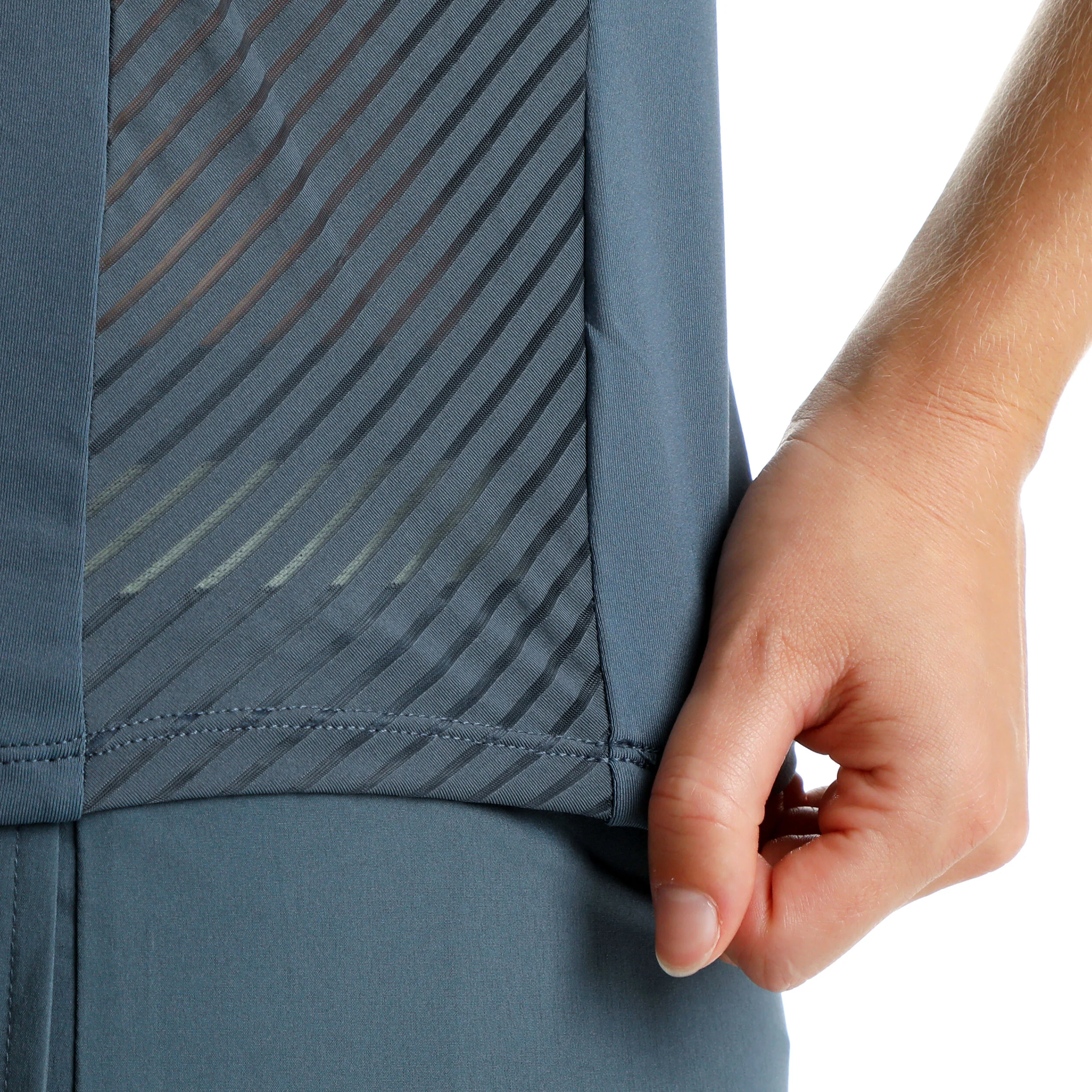 Quiet Please Perspectives Stripes Haut Manches Longues Femmes - Bleu