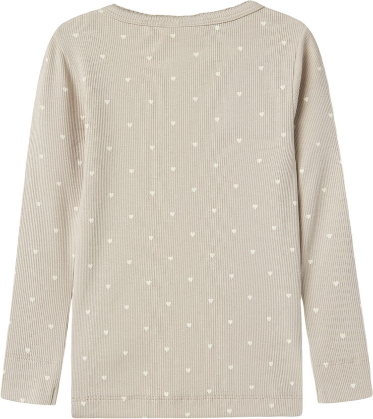 Lil' Atelier NMFGAGO LS SLIM TOP LIL NOOS Gray morn/heart