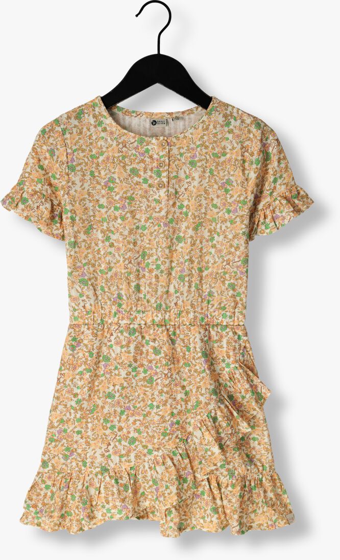 DAILY7 zand daily7 mini jurk flower dress structure