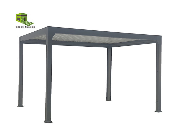 Pergola bioclimatique Actual motorisée aluminium Green Outside 4 x 3 m gris