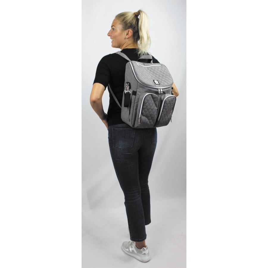 DOOKY Wickelrucksack 2 in 1 Grey melange