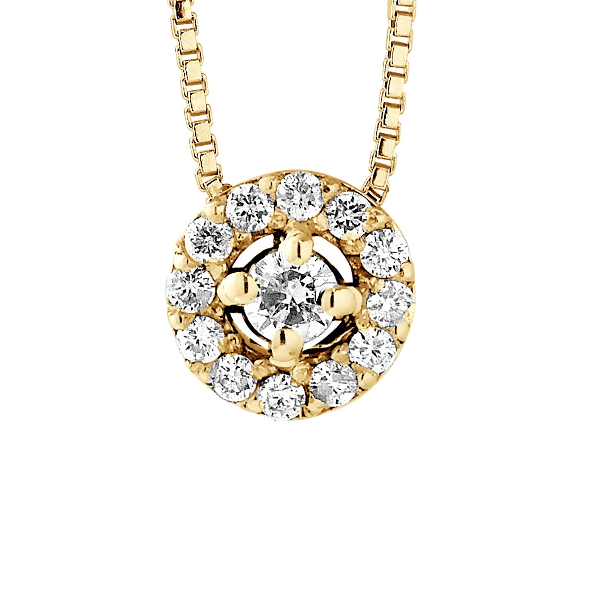 Collier Diamants 0,13 Cts Or Jaune