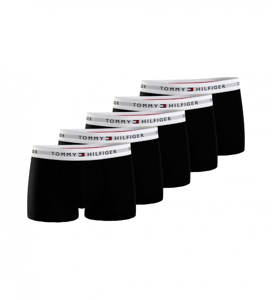 Pacote com 5 cuecas boxer Tommy Hilfiger pretas