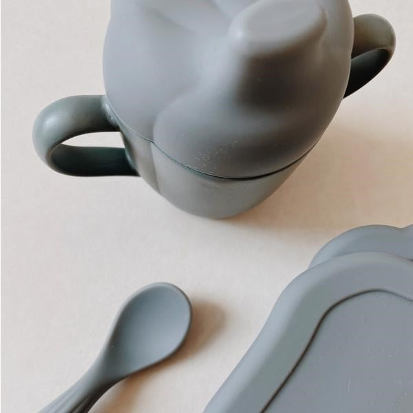 Køb Konges Sløjd Silicone Clam Spisesæt Light Blue