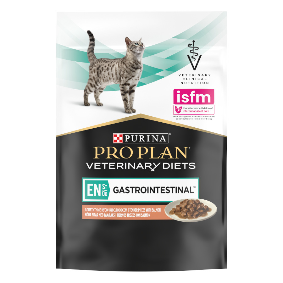 Pro Plan Veterinary Diets Gastrointestinal Felino Salmão em Molho Sachê para Gatos - Pacote com 10 unidades