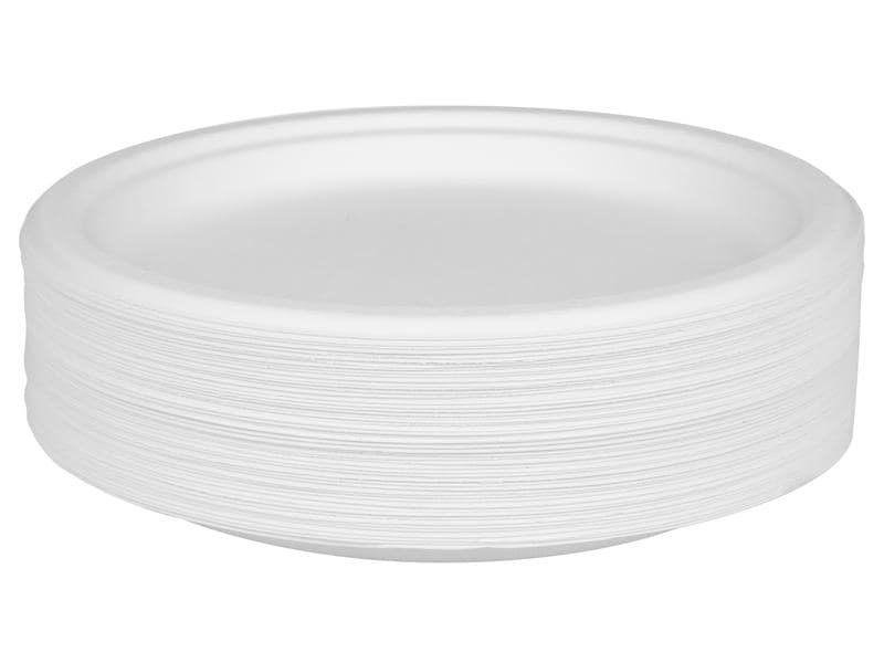 FURBER Einwegteller Ø 22.5 cm, 50 Stück, Weiss Teller aus umweltfreundlichem Rohstoff