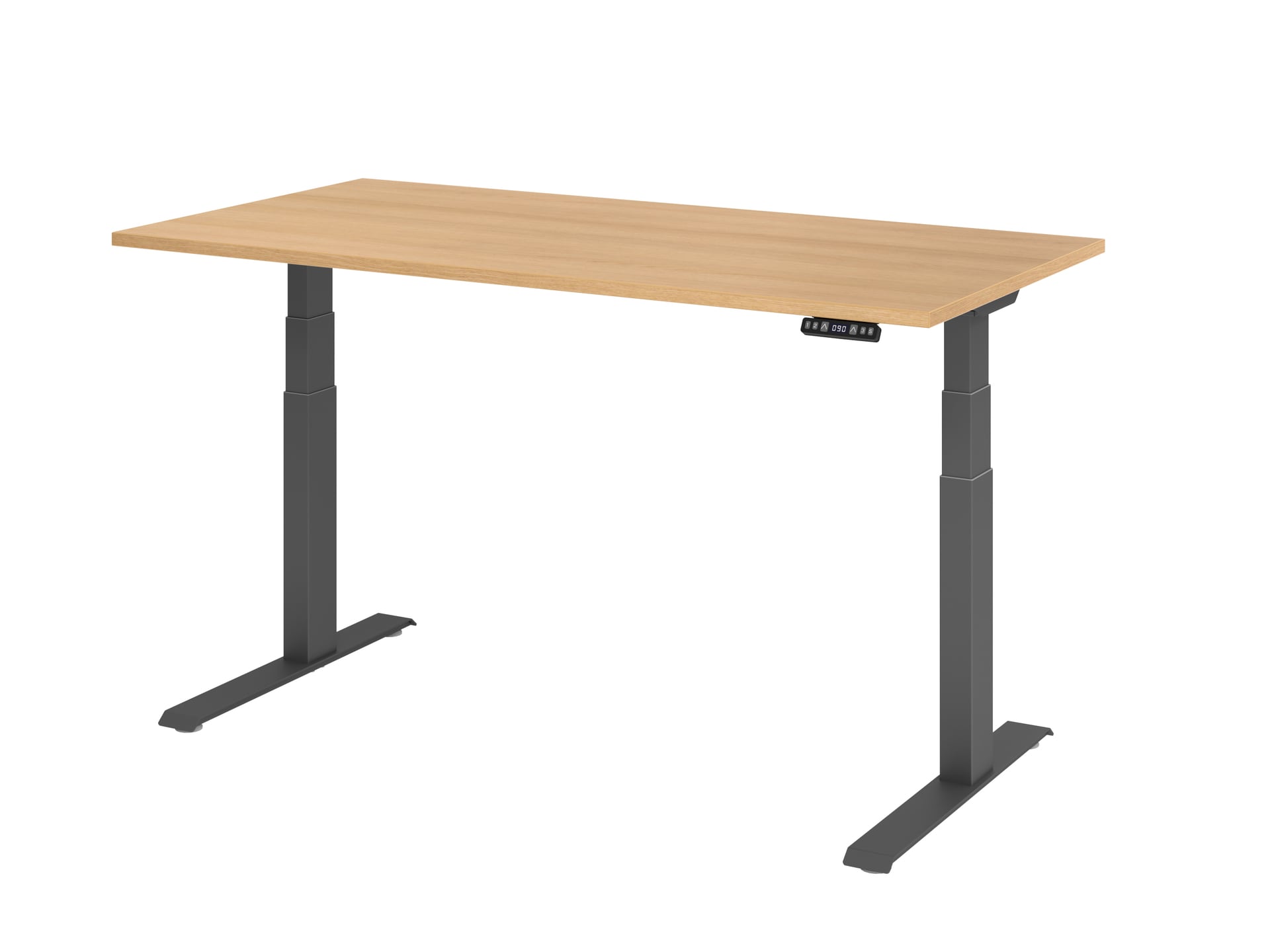 Stehtisch 160 x 129 x 80 cm Eiche/ Graphit