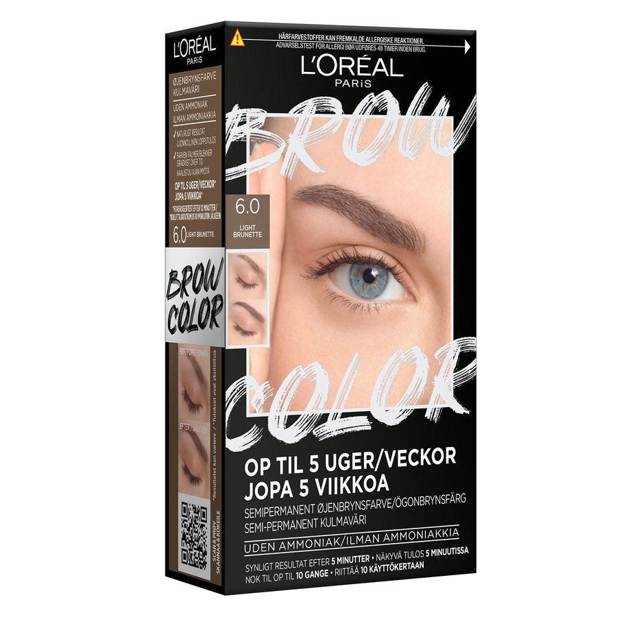 L'Oréal Paris Brow Color Kit Semi-Permanent Eyebrow Color 6.0 Light Brunette 30ml
