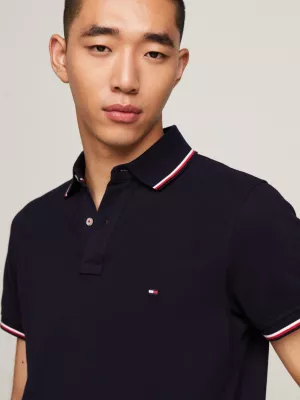 Polo de algodão orgânico com corte slim