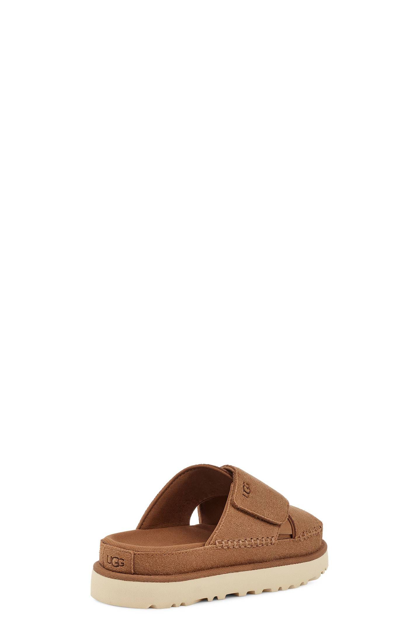 UGG| Damen Pantoletten GOLDENSTAR CROSS SLIDE mit Leder