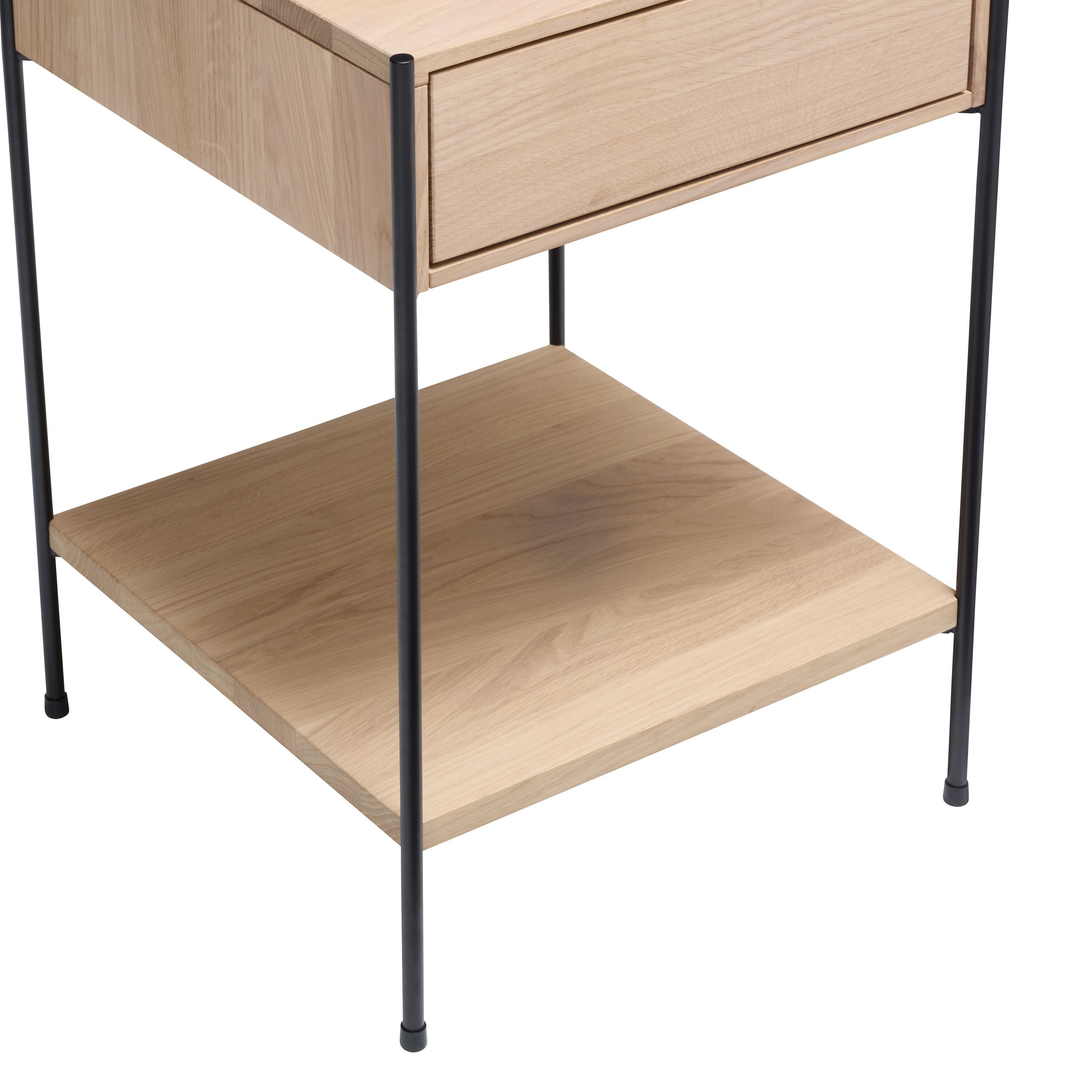 MALA Nachttisch - Eiche weiss / B: 40.0 cm x T: 40.0 cm x H: 59.0 cm
