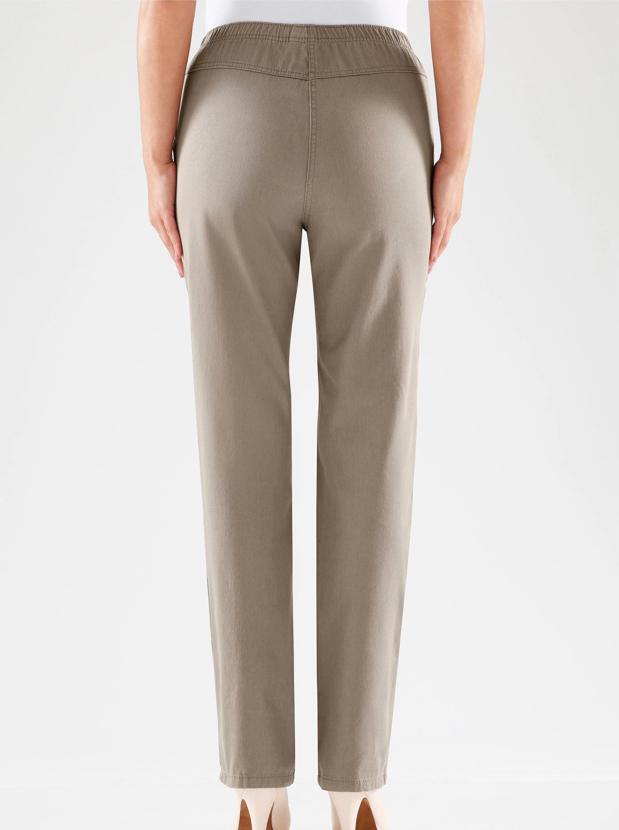 Schlupfjeans in taupe