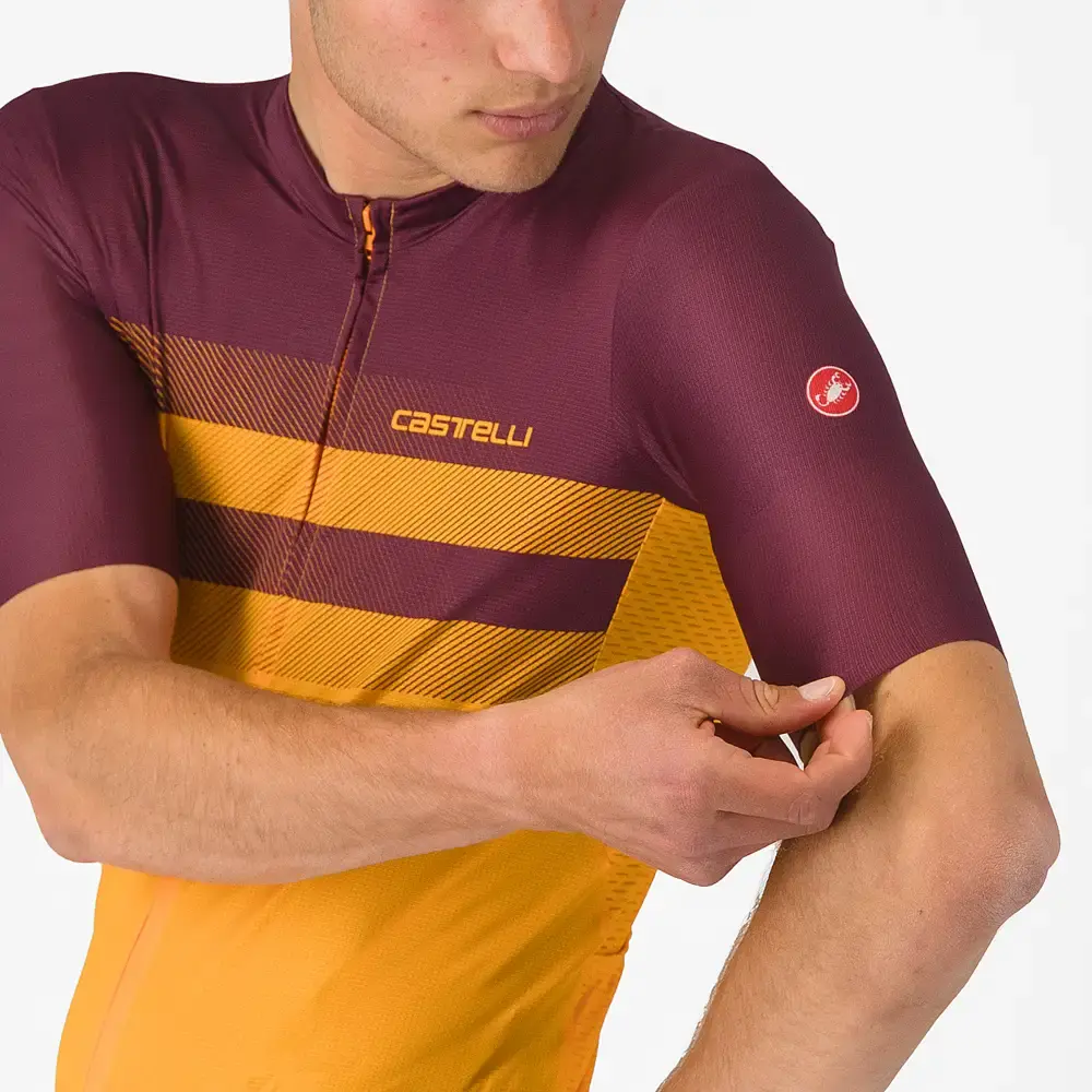 Castelli Simbolo Fietsshirt Korte Mouwen Oranje/Donkerrood Heren
