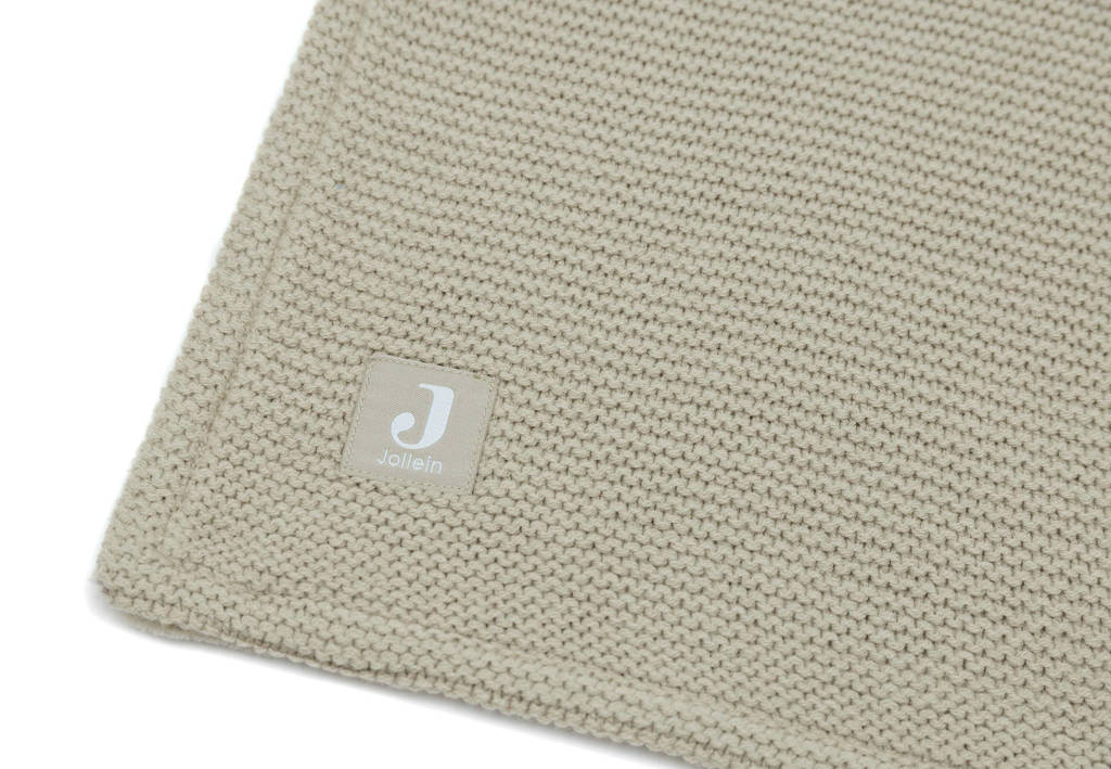 baby ledikantdeken 100x150cm Basic Knit - Olive Green/Fleece