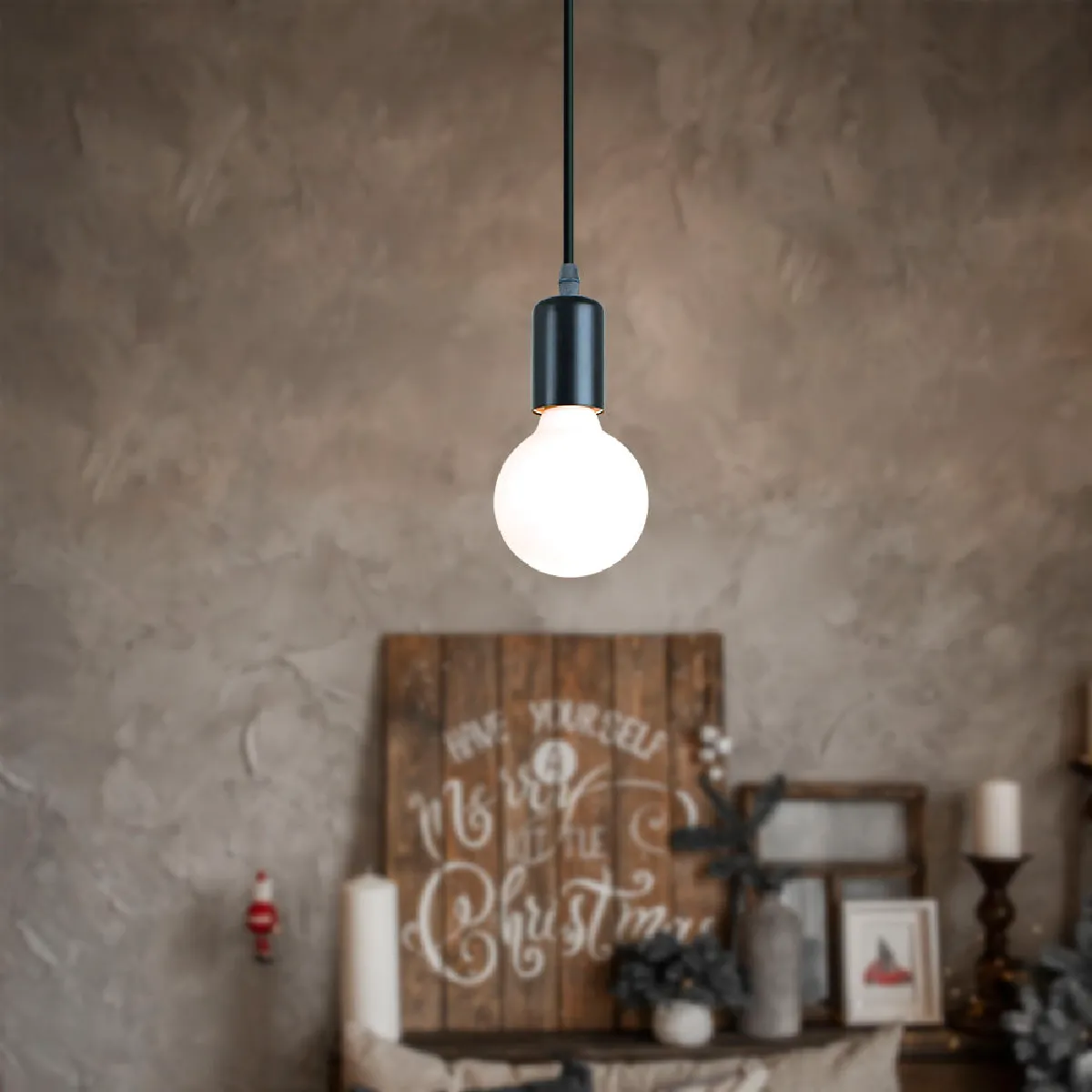 Stoex Douille de Lampe E27 - Noir (Lot de 4)