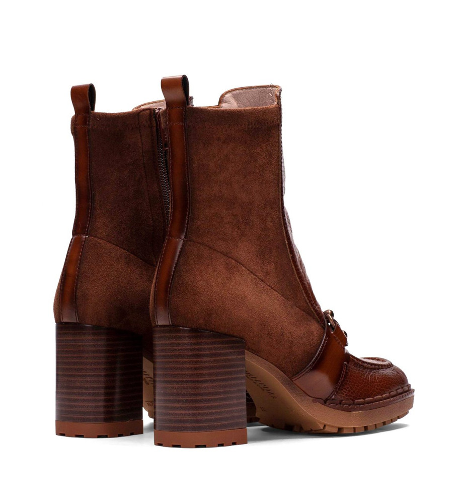 Botas de cano curto Hispanitas Michelle em couro marrom - Salto de 7 cm