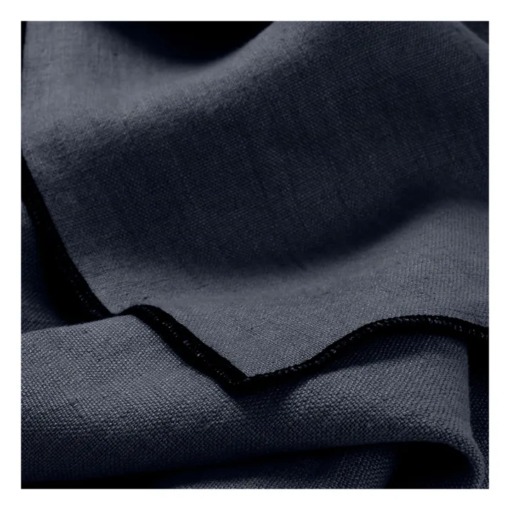 Communauté de biens Serviette de table en Lin lavé-surfilée - Set de 4 | Bleu Tempête
