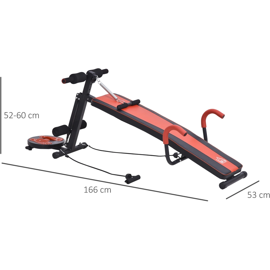 HOMCOM Sit-Up-Bank verstellbar rot, schwarz