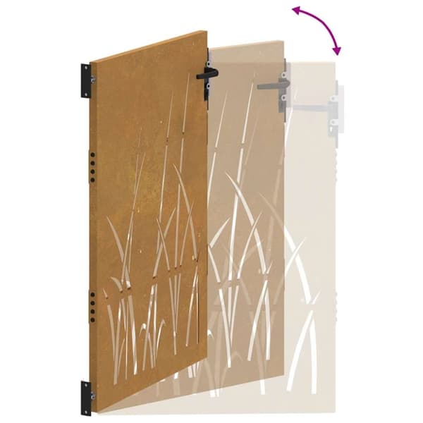 vidaXL Hageport 85x150 cm cortenstål gressdesign