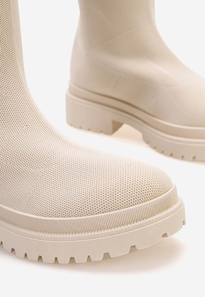 Bottes plates femme beige Olvera V2