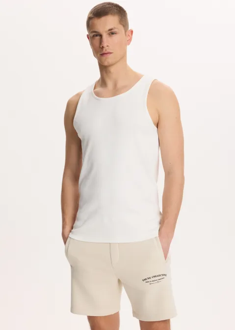 Basic tanktop rib off-white (WIT.O)