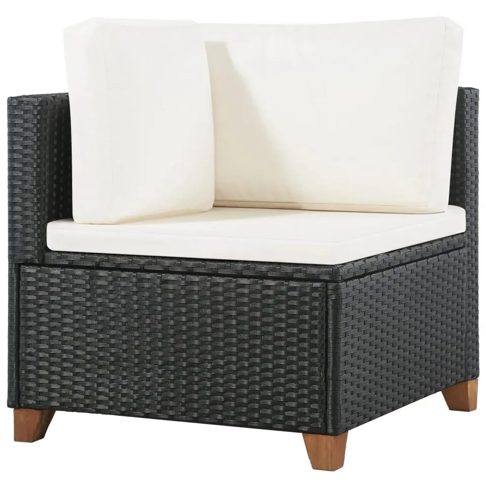 vidaXL - Bankset - Zwart - Poly rattan