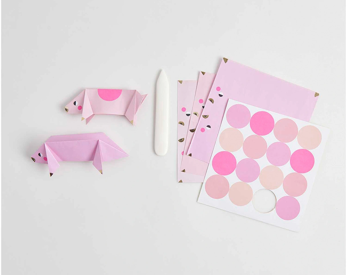 Origami-Bastelset GLÜCKSSCHWEINCHEN 30 Blatt
