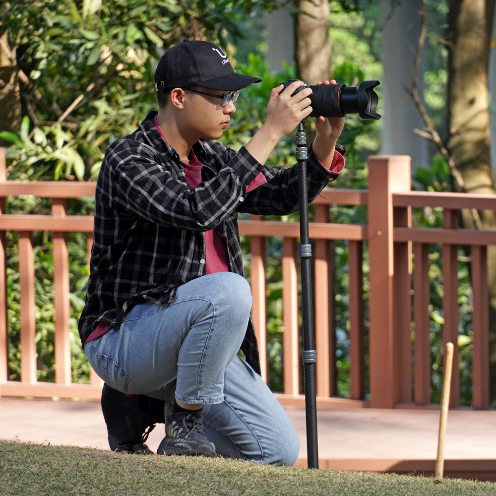 (194cm) Karbonfaser Foto / Video Tripod Stativ Halterung für DSLR Kamera / GoPro / Insta360   1/4