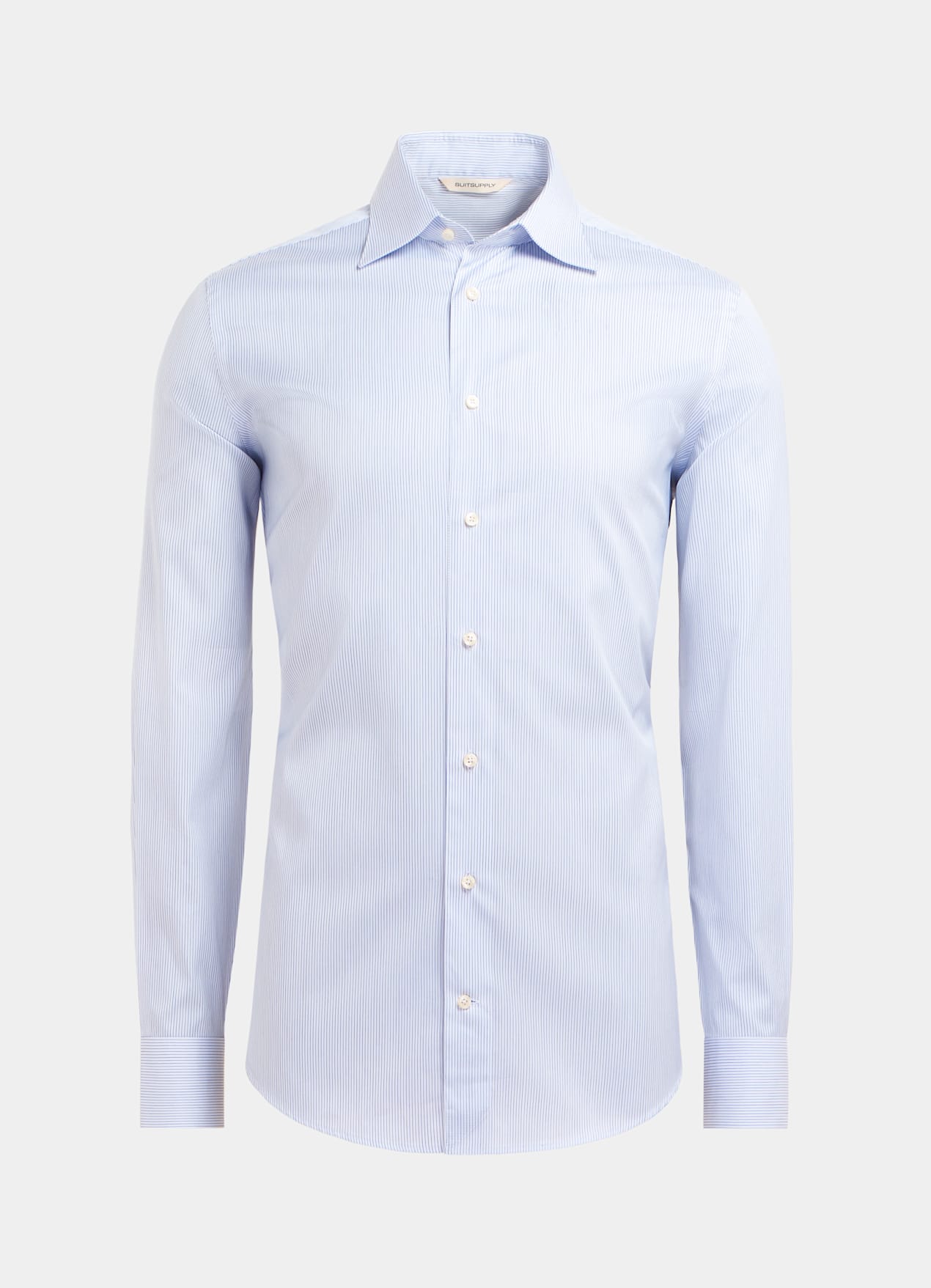 Chemise coupe ajustée en twill blanche à rayures