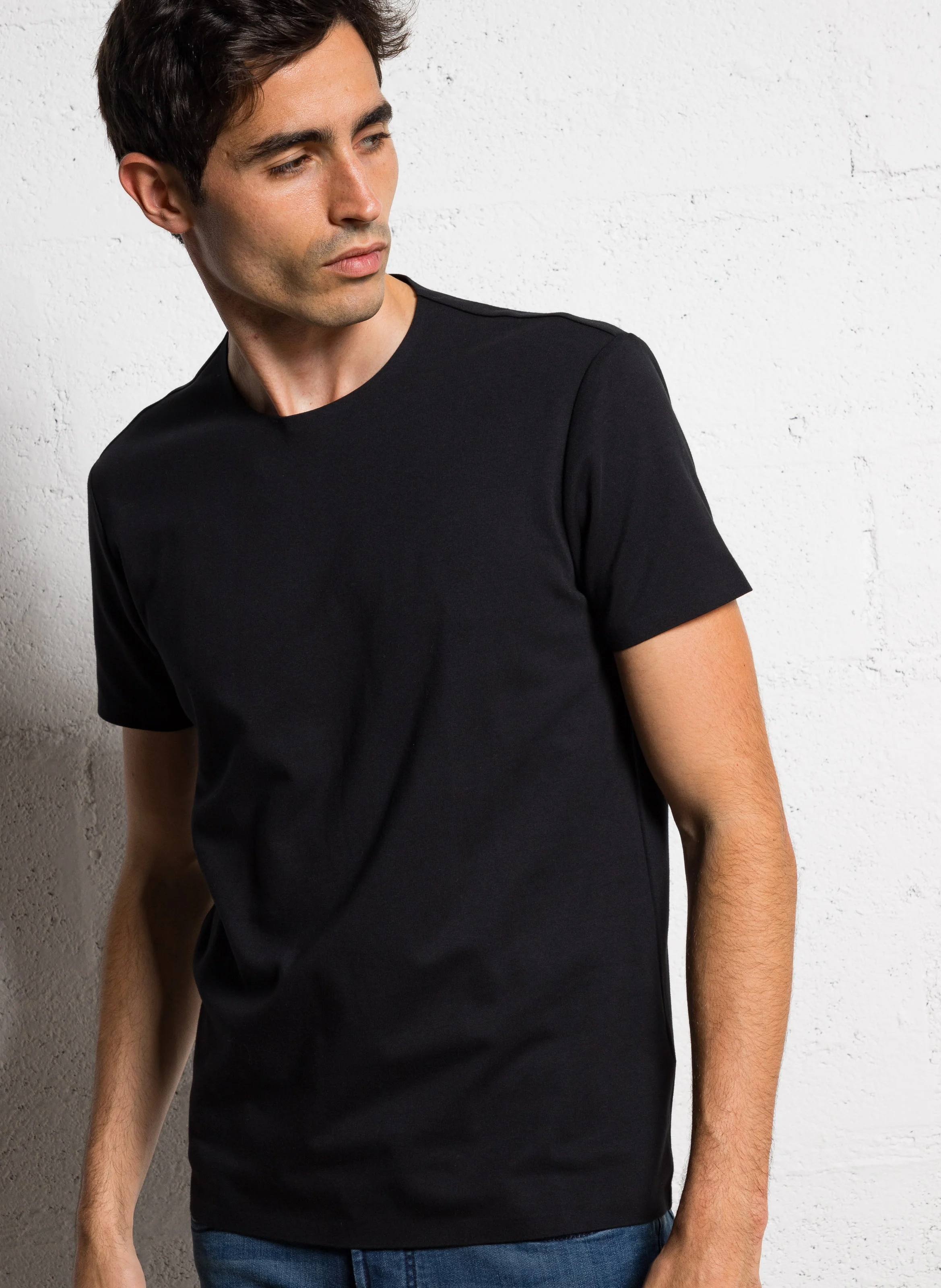 Tee-shirt en coton mélangé | Noir