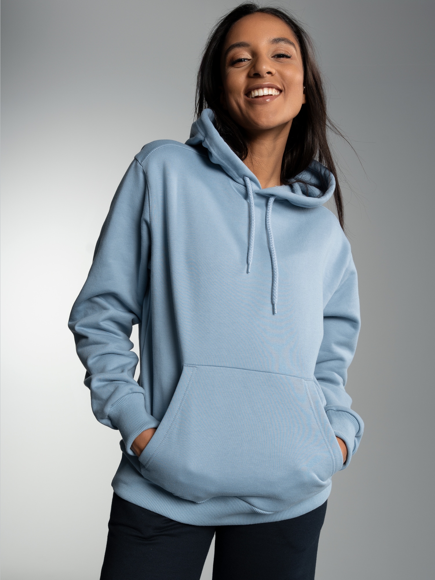Hoodie aus SweatqualitätPearl-blue