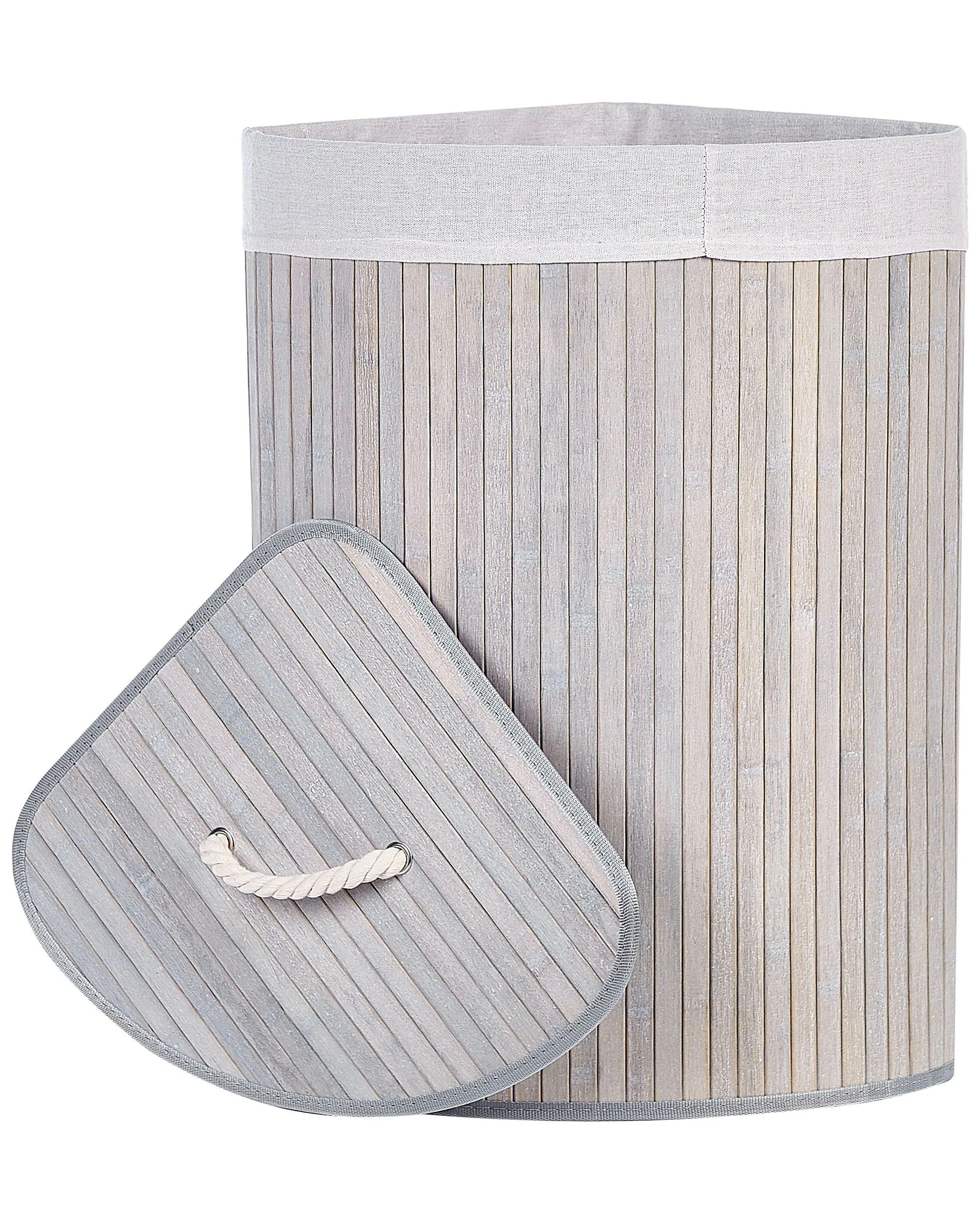 Mand MATARA Bamboehout Lichtgrijs 57 L