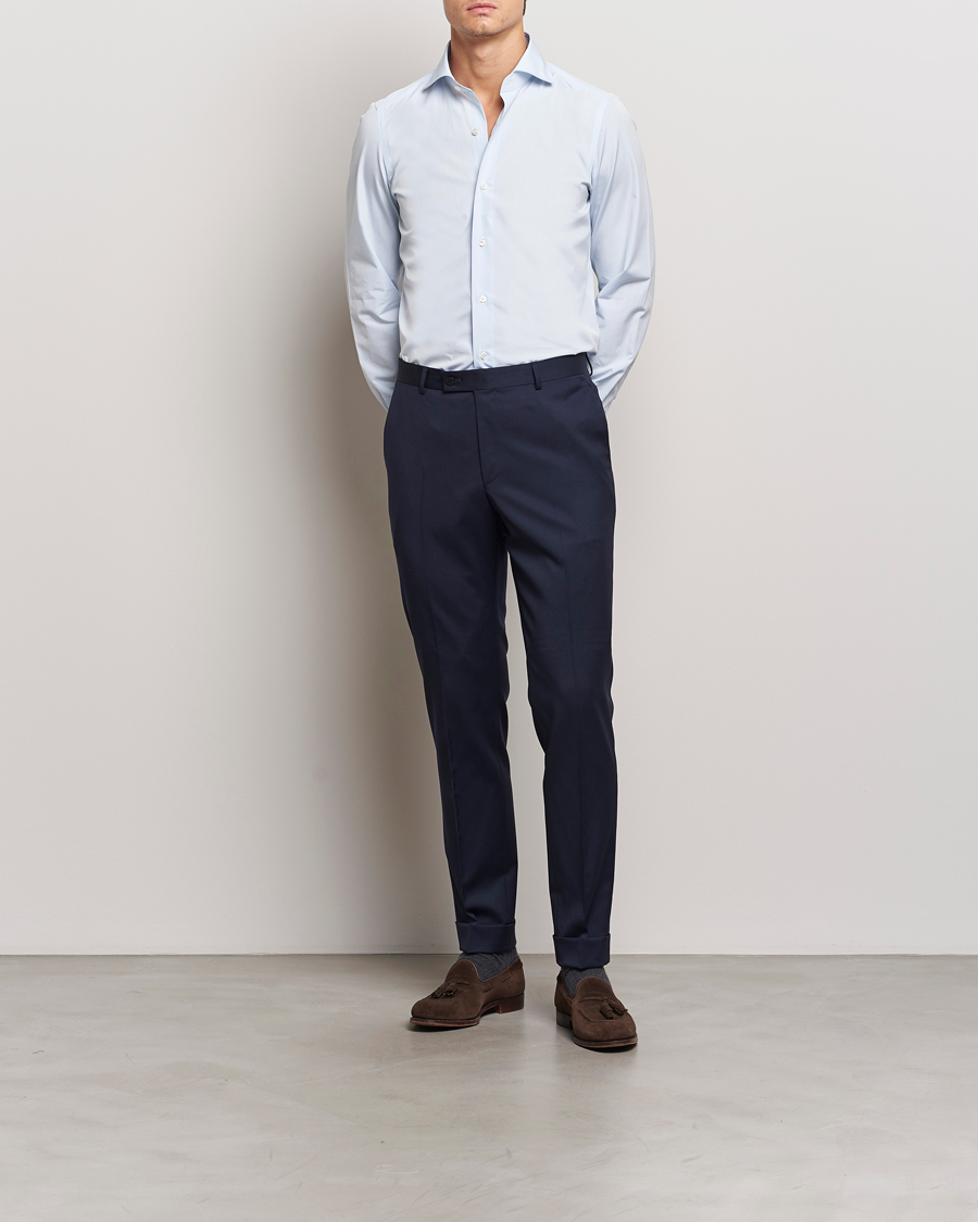 Finamore Napoli Milano Slim Fit Classic Shirt Light Blue