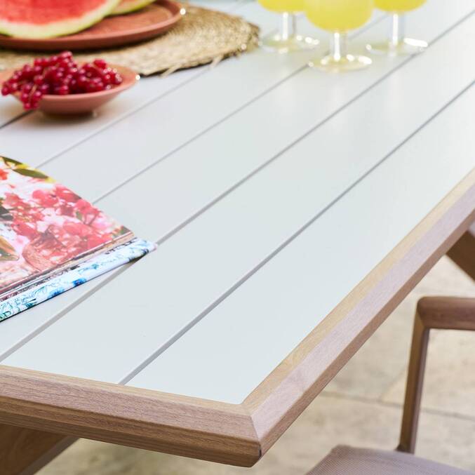Table de jardin rectangulaire AXIOME Argile / Honey