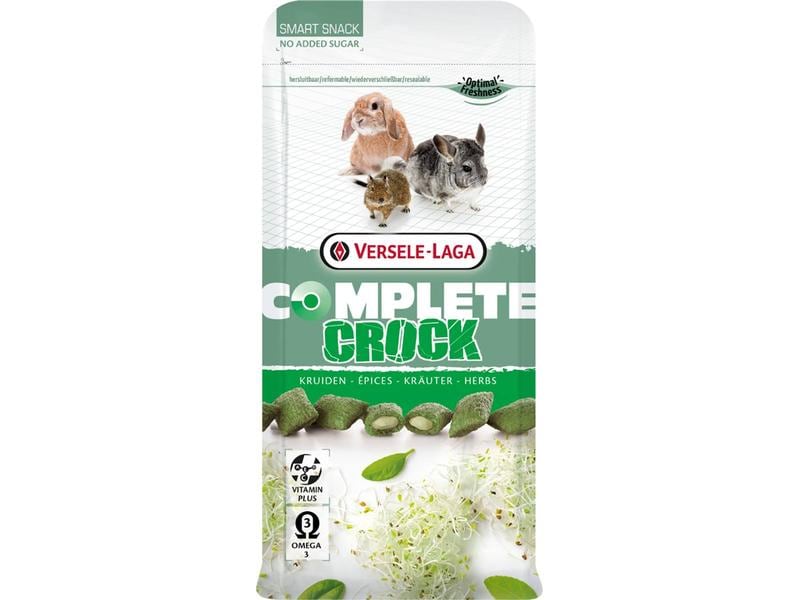 Versele Laga Snack Crock Complete Herbs, 50 g Knusprige Leckerei mit weicher Kräuterfüllung für Kaninchen und verschiedene Nagetiere