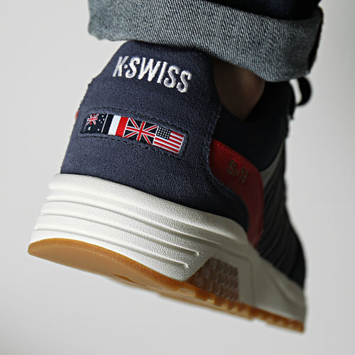 Baskets SI-18 Rannell Suede USA 08533 Vintage Navy Samba White