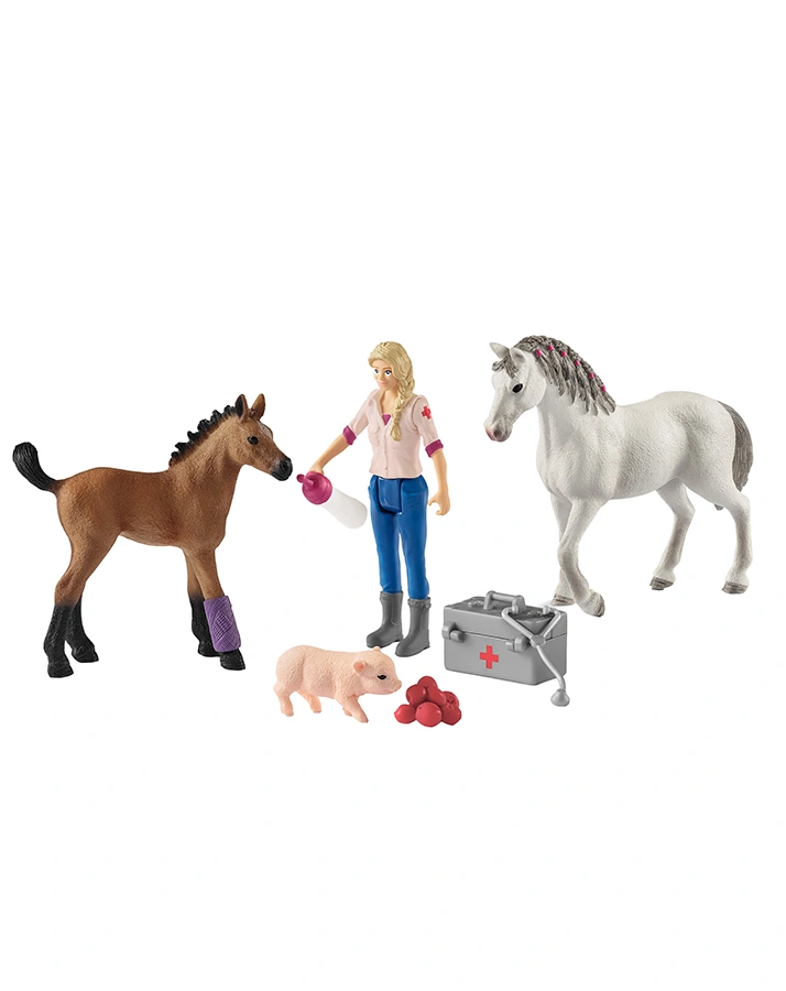 schleich® 42486 Farm World – Arztbesuch bei Stute und Fohlen