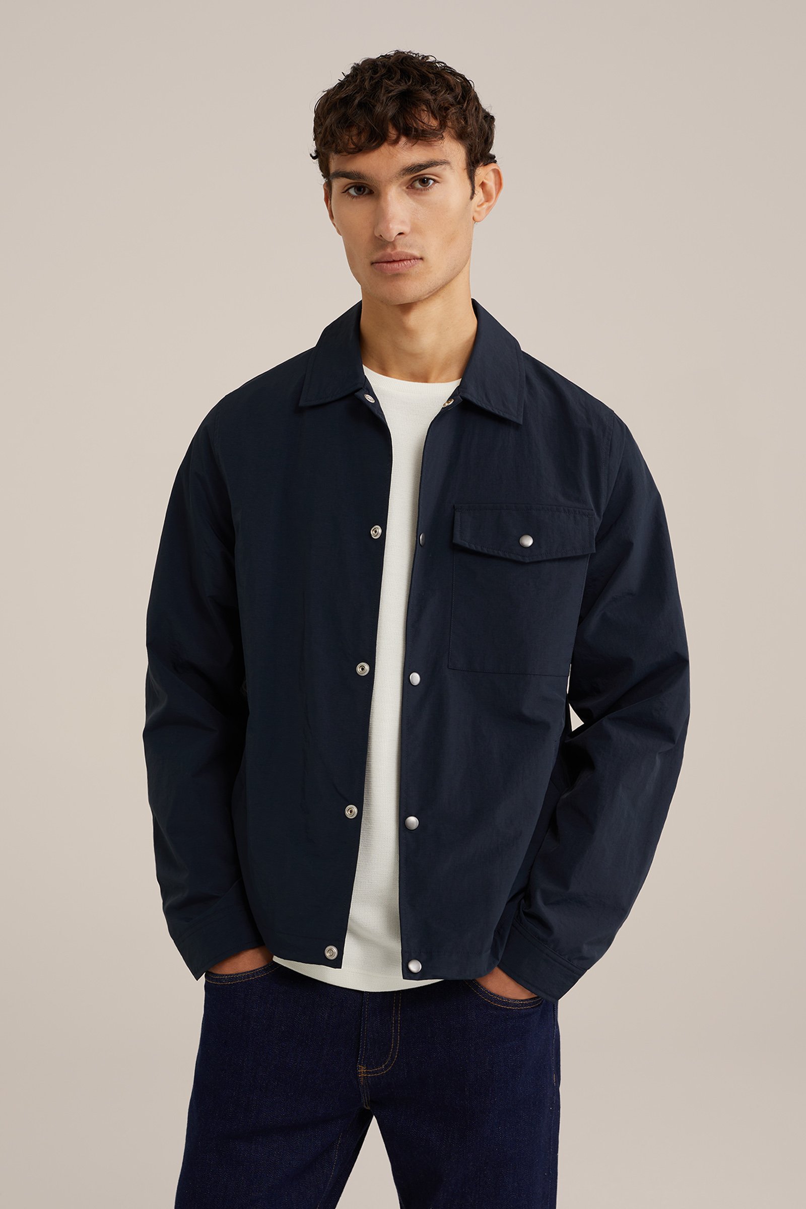Waterafstotend overshirt WE Fashion Donkerblauw