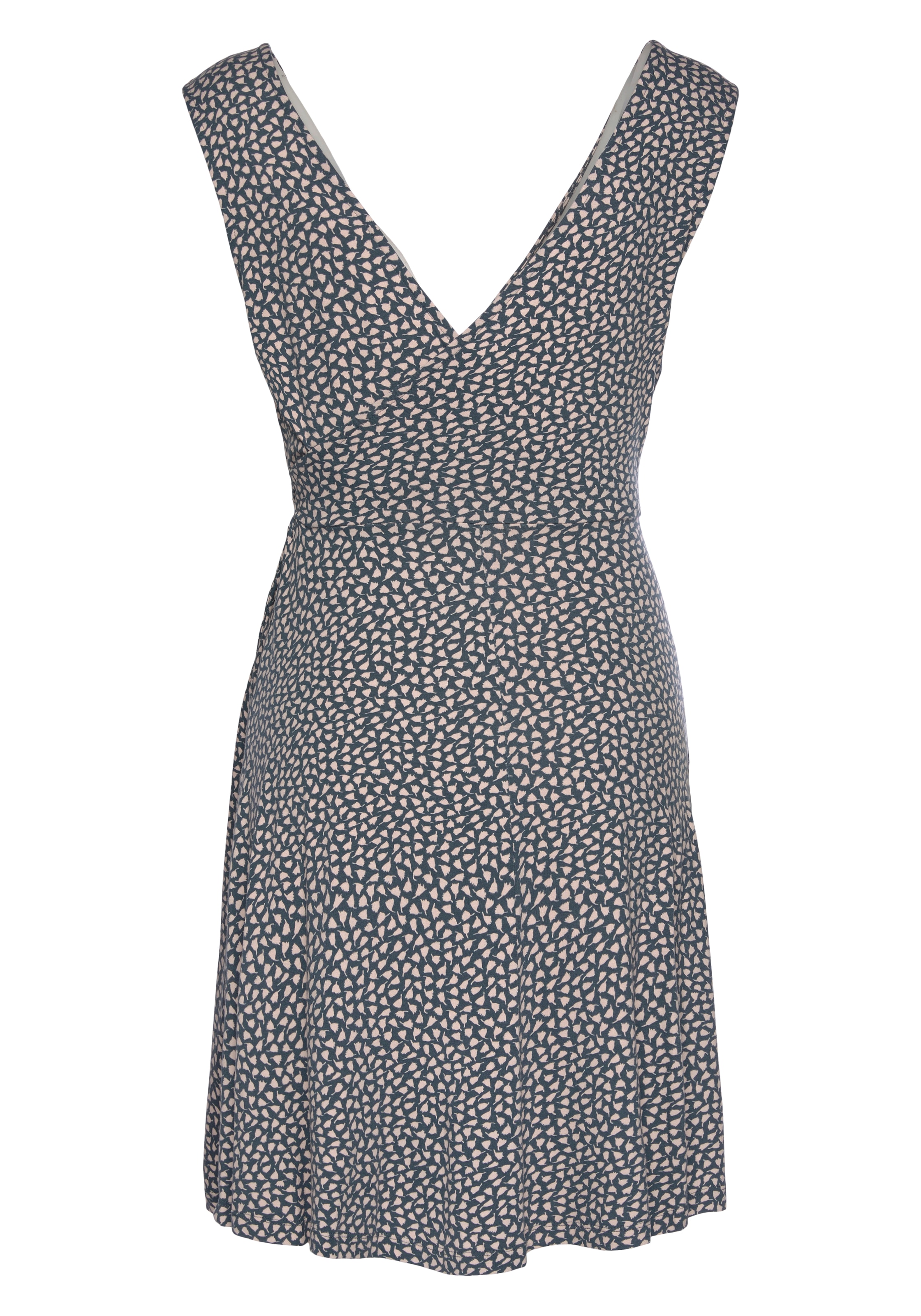s.Oliver Strandkleid mit zartem Blumenprint und Bindeband, Wickelkleid, Sommerkleid