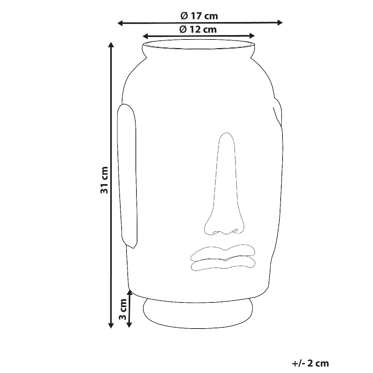 Beliani - Vase SAMBAR bleu 31 cm