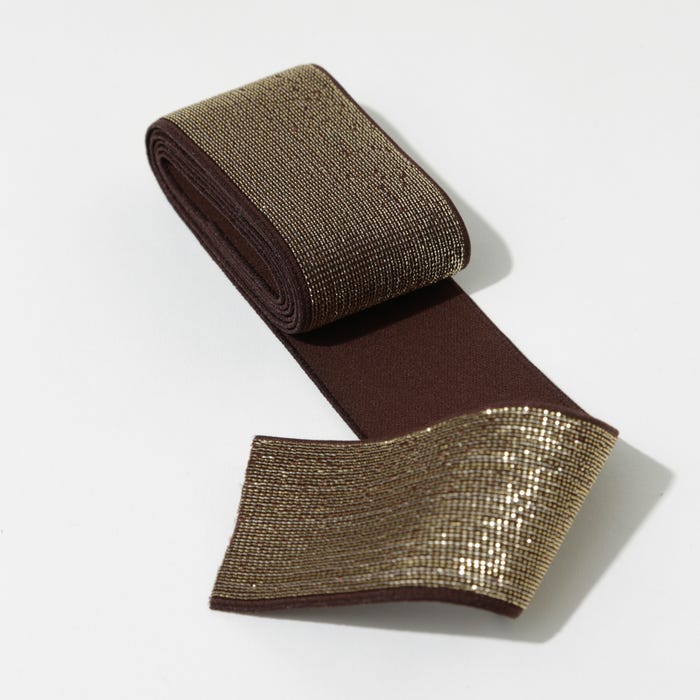 Atelier Veritas-Elastische band effen met glitterdraad 40mm/1m