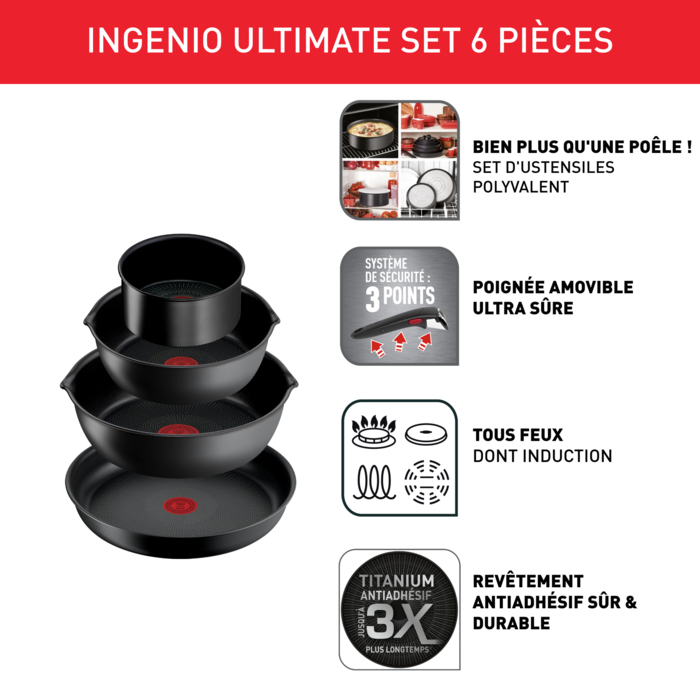 Ingenio Ultimate Batterie de cuisine 6 pièces