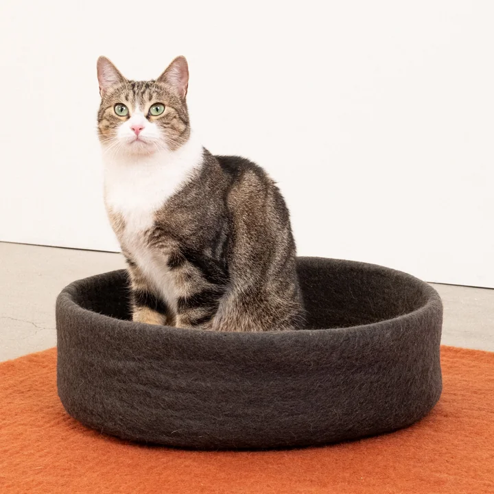 myfelt - Kuno Katzenkorb Ø 40 cm, Inlay braun