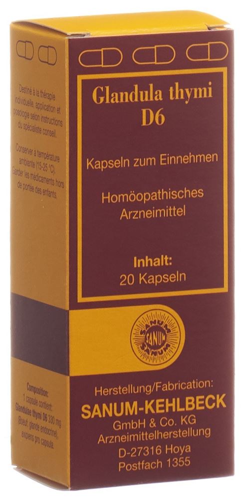 SANUM Glandula thymi 6 D<br>20 Stück, Hartkapsel